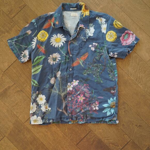 Mother The Hooky Shirt Mens Small Seashores of Old Mexico Short Sleeve Camp - Picture 2 of 9